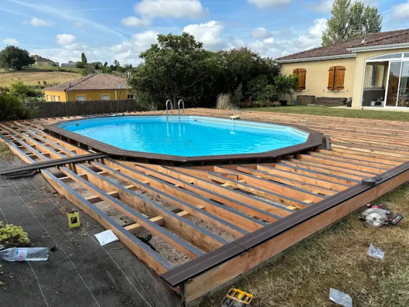 Création d'une terrasse en bois à Montech