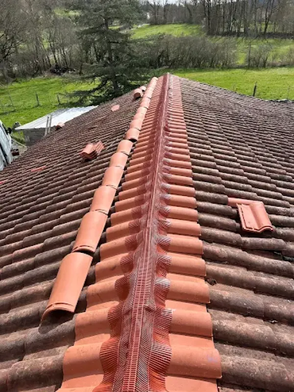 Rénovation du faitage de toiture à Caussade